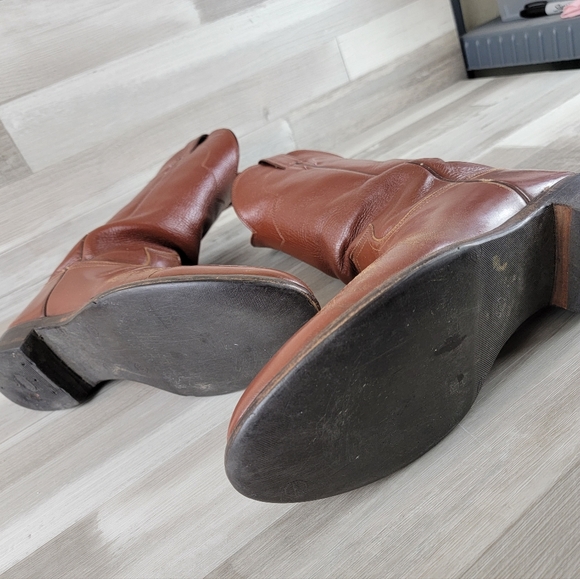 Vintage Justin Western Leather Cowboy Boots Size 10.5D USA Made - Picture 6 of 16